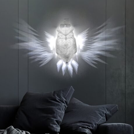 Whimsical Owl 3D Printing Wall Light - Figurine Lamps with Ambient LED Projection, Halloween Decoration, Night Light, Wall Hanging, Holiday Accent, and Unique Gift Idea