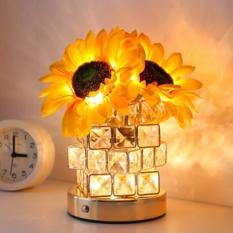 1pc Vibrant Sunflower Touch Lamp - Stylish Rechargeable & Cordless Design with 3-Color Infinity Dimming - Perfect Unique Gift for Valentines Day, Mothers Day, Christmas, or Birthday Celebrations
