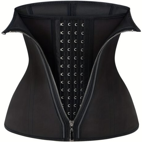 9 Steel Boned Latex Waist Trainer Corset for Women - Zipper and Hooks Closure, Lower Belly Fat Reduction, Sport Cincher, Body Shaping, Postpartum Recovery, Comfortable and Breathable