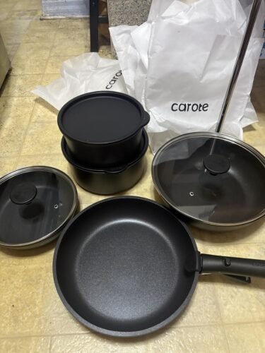 18pcs Detachable Handle Nonstick Cookware Set, Blue/Green/Black/Taupe/White, Pots and Pans, Oven safe Frying Pan, Dishwasher Safe photo review